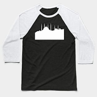 Istanbul Cityscape White Silhouette Baseball T-Shirt